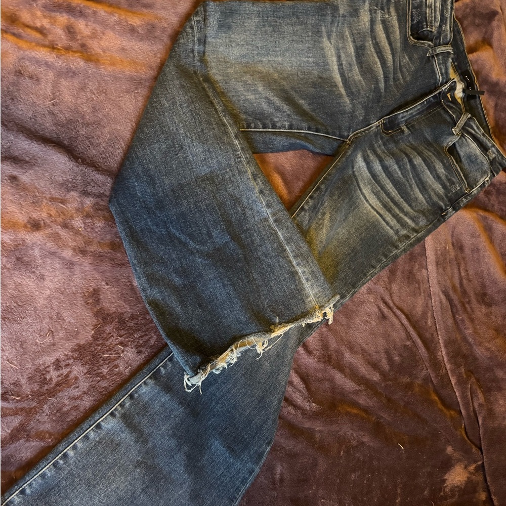 Risen Flare & Wide Leg Jeans in Classic Blue